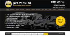 Desktop Screenshot of justvans.co.uk